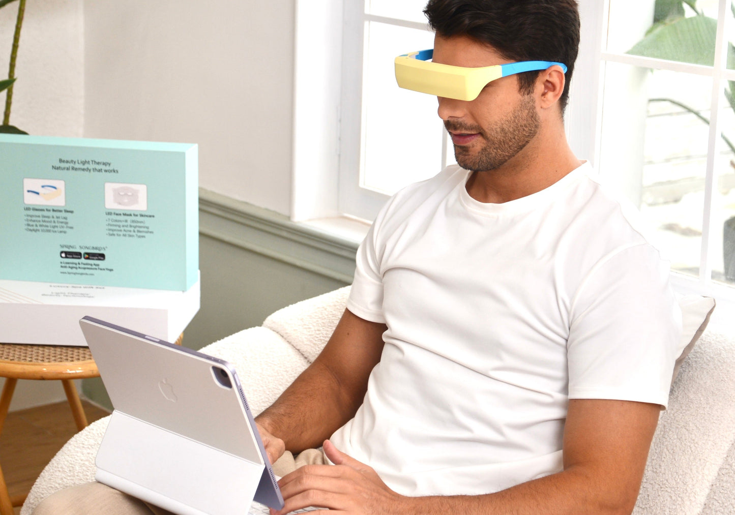 Blue & White Light Glasses with Eye Massager