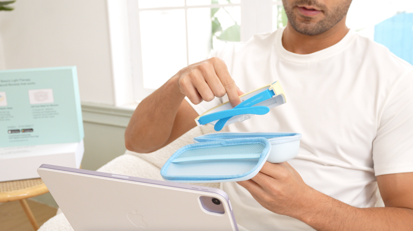 Blue & White Light Glasses with Eye Massager