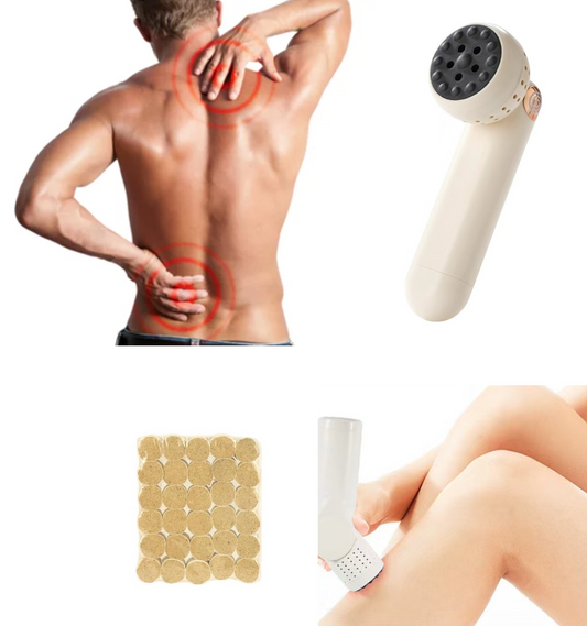 Natural Bian Stone Moxibustion Gua Sha with Moxa Sticks and Essential Oil