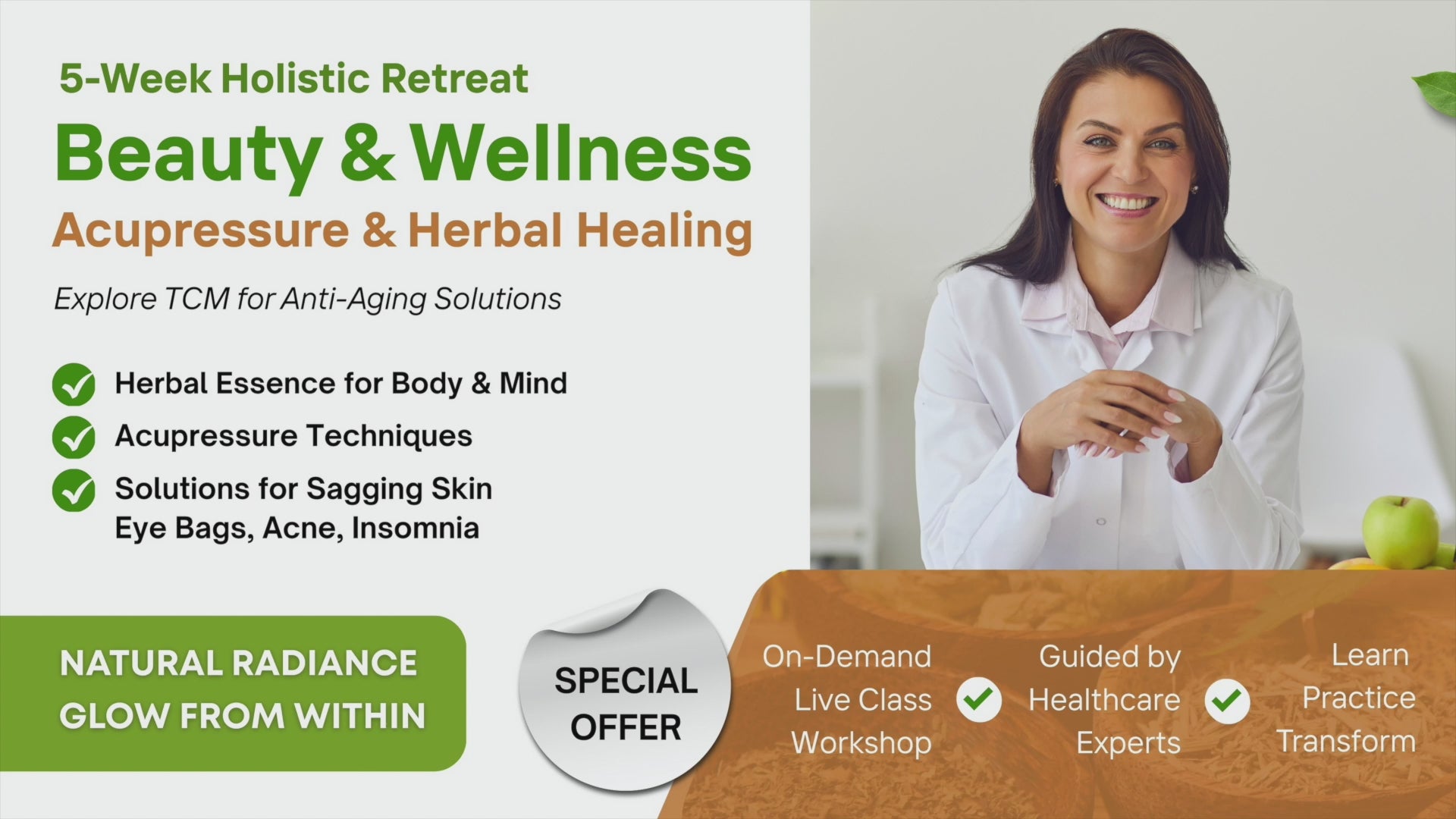 Load video: 5-Week Glow-Up Beauty &amp; Wellness Retreat