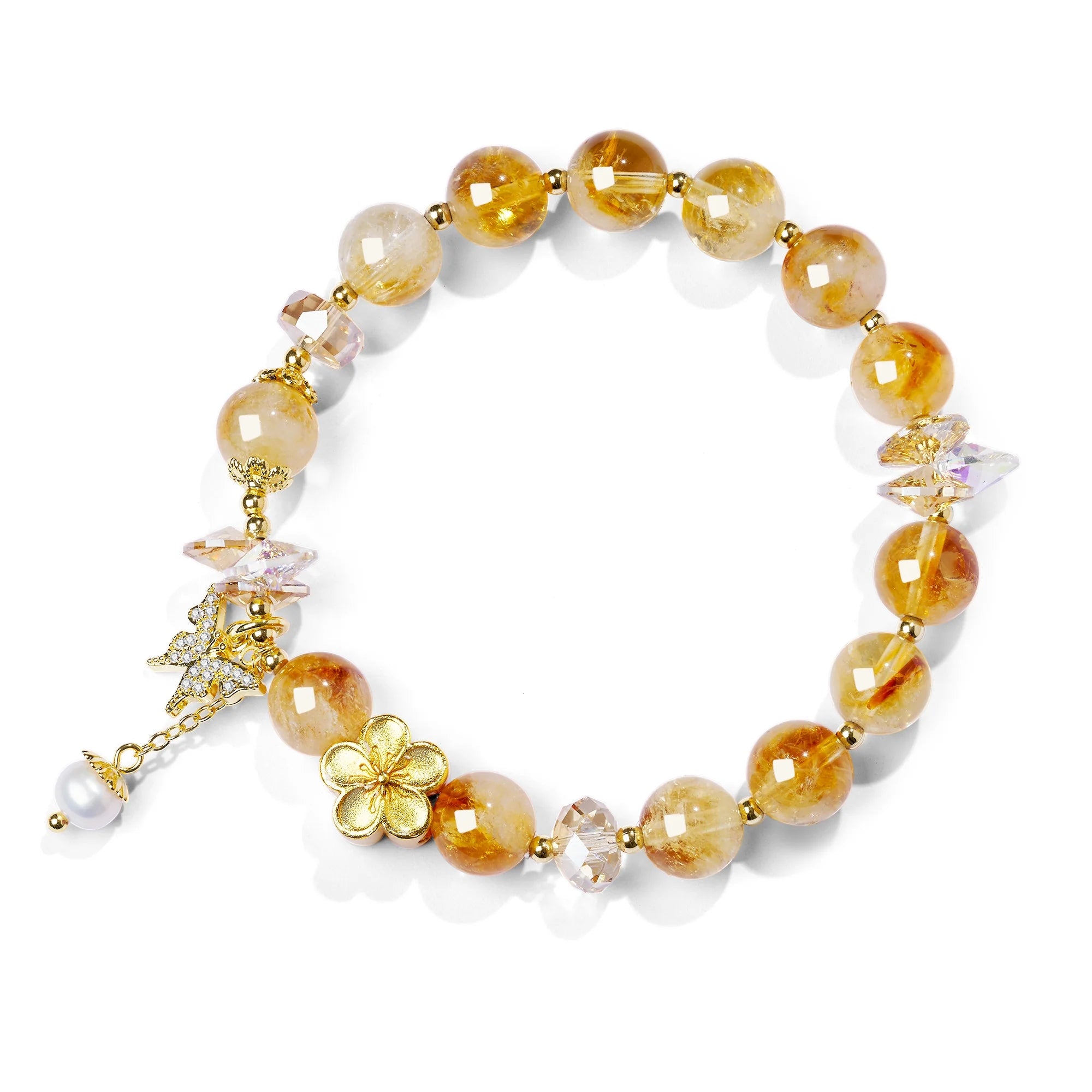 18k Gold Plated Yellow Tower & Freshwater Pearl Bracelet